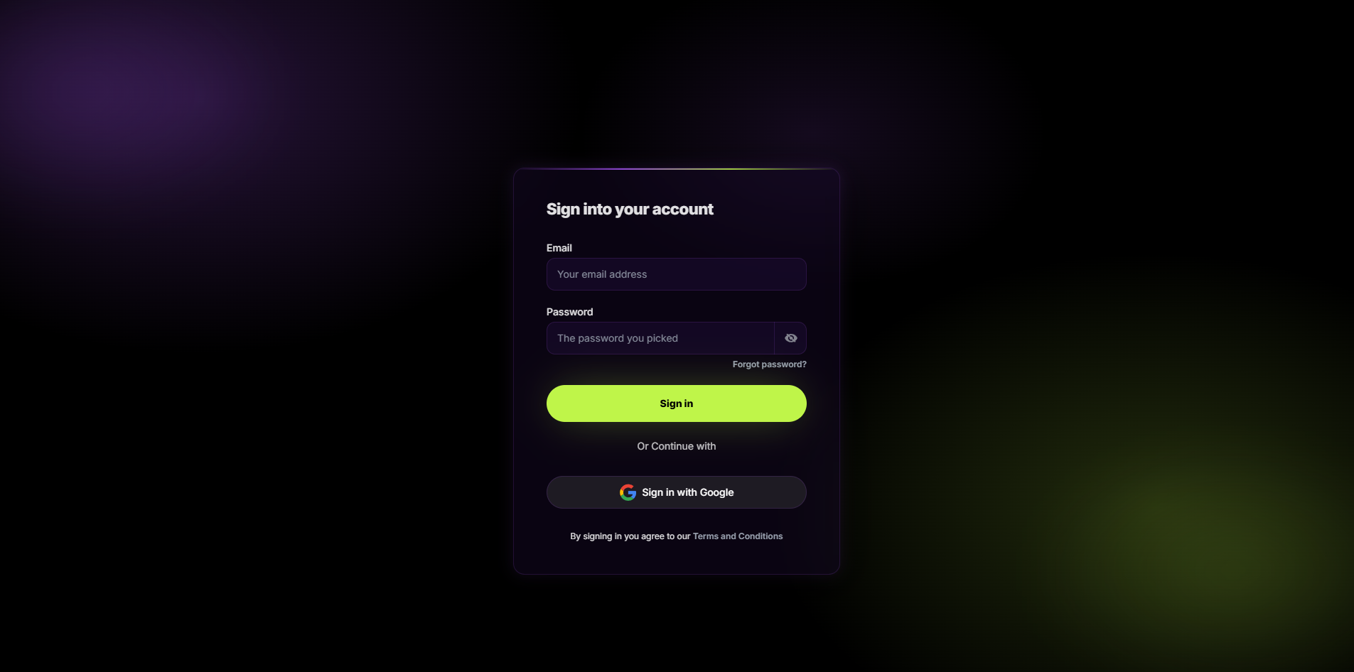 Marbella DJ Sound & Lighting CRM login portal with glassmorphism design